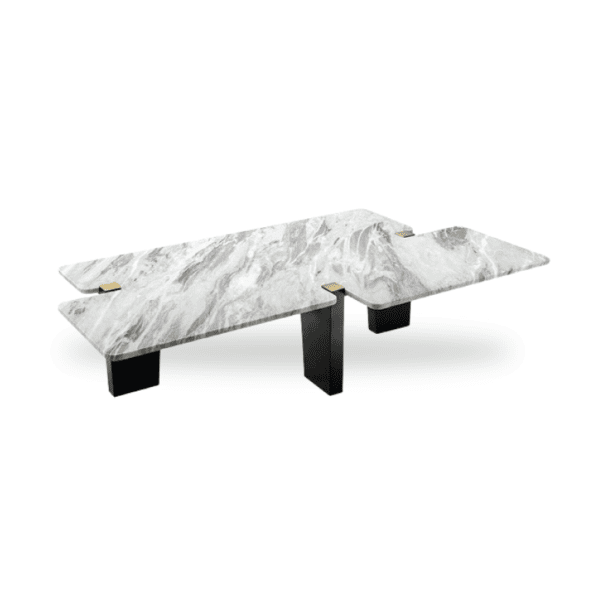 FWD-870-TT marble conference table with black legs, modern office furniture design.