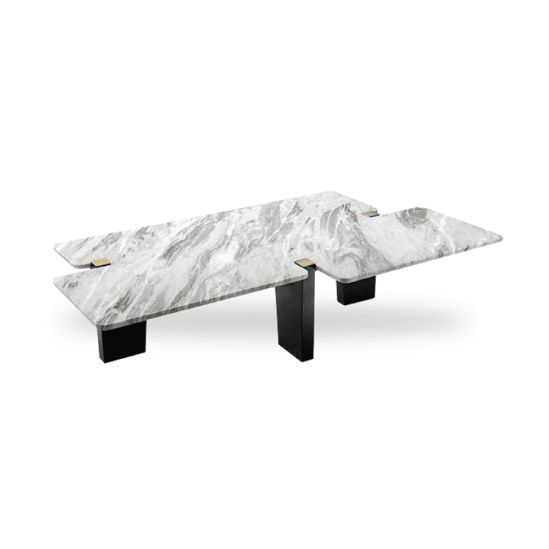FWD-870-TT marble conference table with black legs, modern office furniture design.