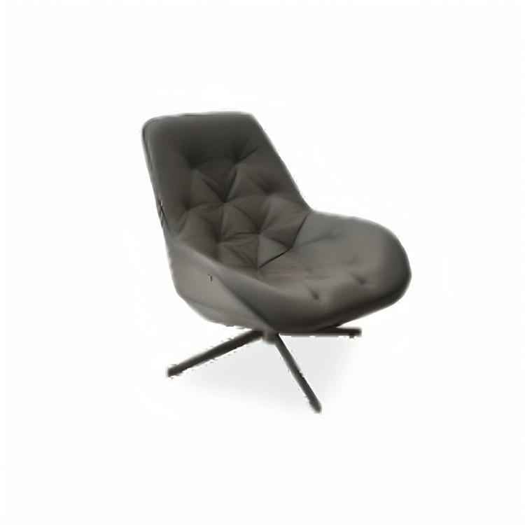 A comfortable modern black lounge chair with tufted upholstery, ideal for a stylish living space.