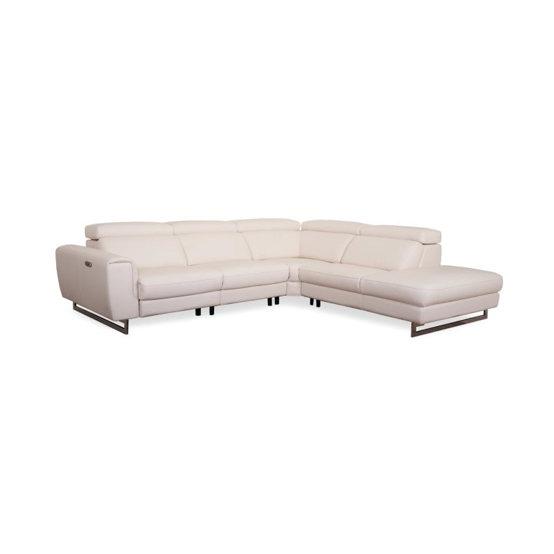 A comfortable white sectional sofa with modern design, ideal for stylish living rooms.
