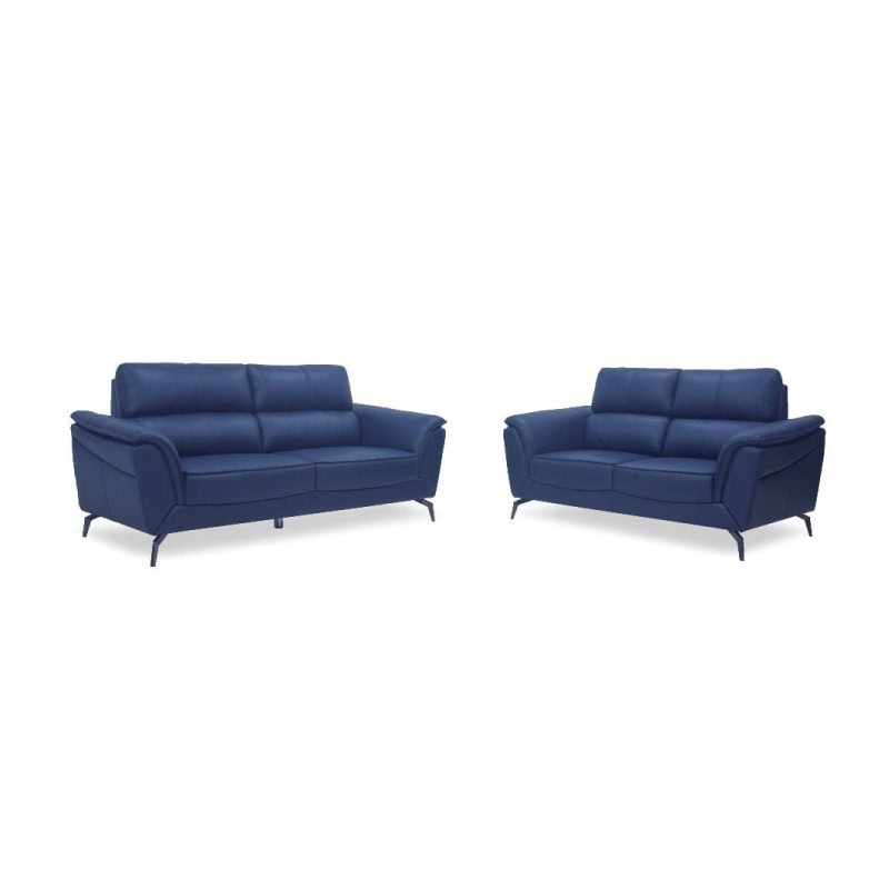 Elegant blue Maxwell sofas set for modern living room decor, comfortable and stylish.
